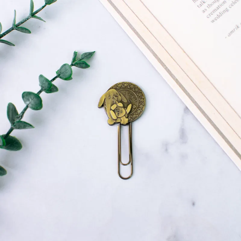 Metallic Paper Clip Bookmark - Animals