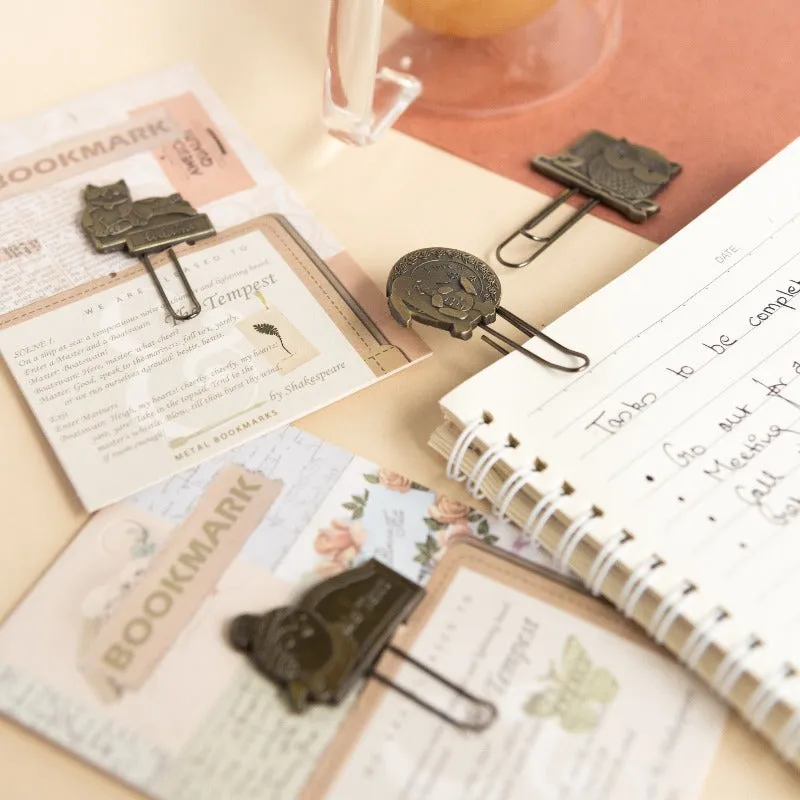 Metallic Paper Clip Bookmark - Animals