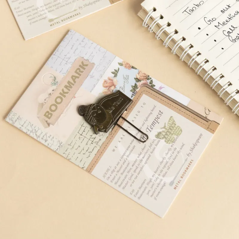 Metallic Paper Clip Bookmark - Animals
