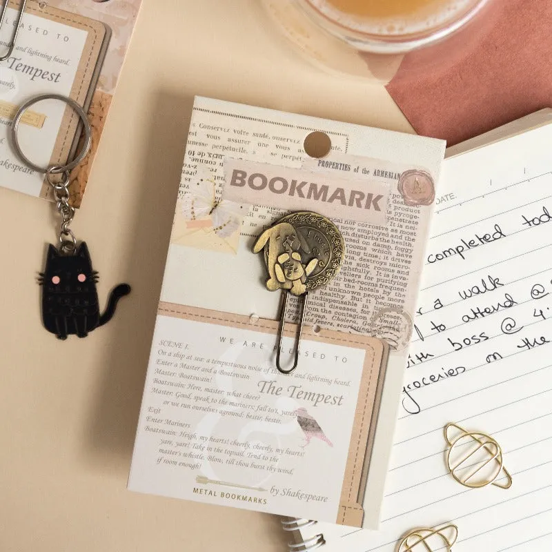 Metallic Paper Clip Bookmark - Animals
