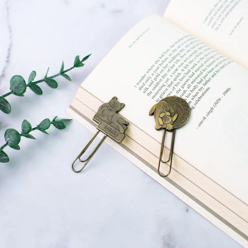 Metallic Paper Clip Bookmark - Animals