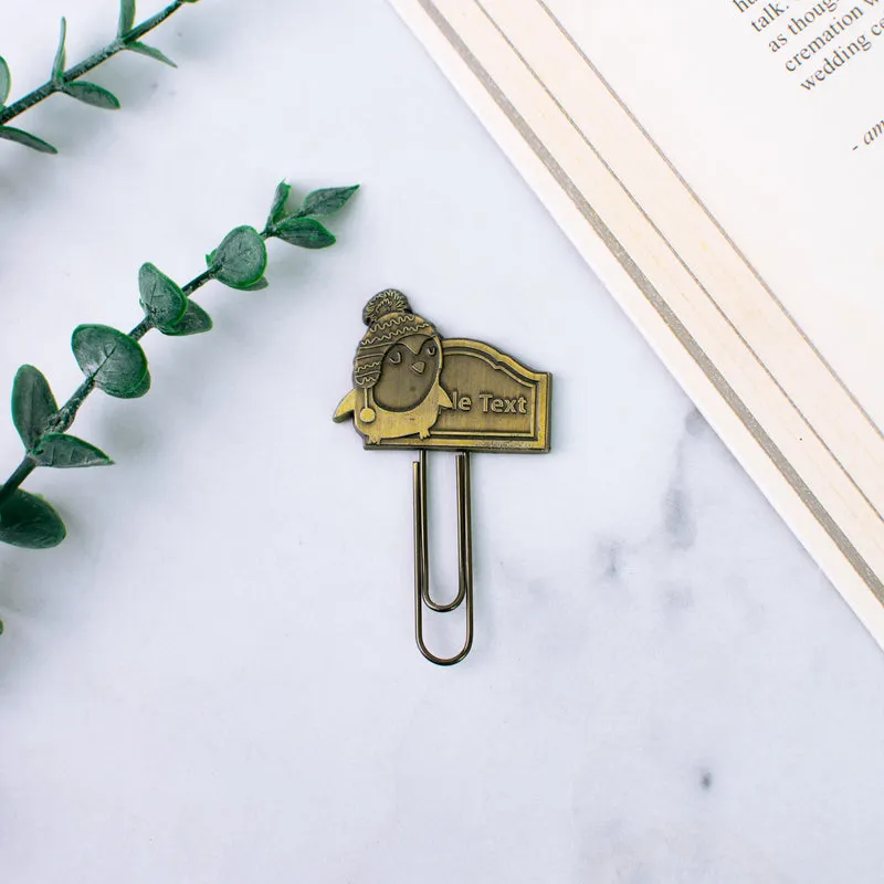 Metallic Paper Clip Bookmark - Animals