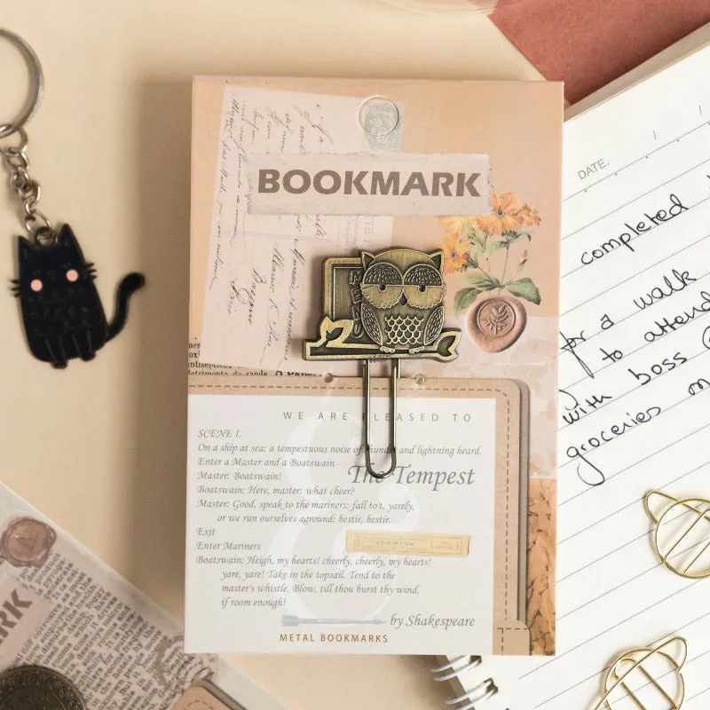 Metallic Paper Clip Bookmark - Animals