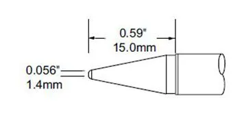 Metcal SFV-CNL14 Long Conical Solder Tip, 1.4mm
