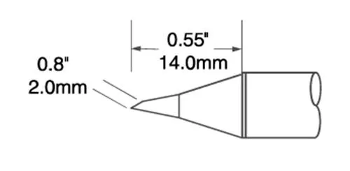 Metcal SFV-DRH20 Drag Hoof Rework Solder Tip, 2.0mm