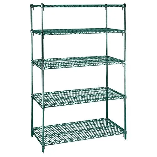 Metro 5A367K3 18" x 60" x 74" Metroseal&reg; Green Wire Shelving Unit with 5 Super Adjustable&trade; Wire Shelves