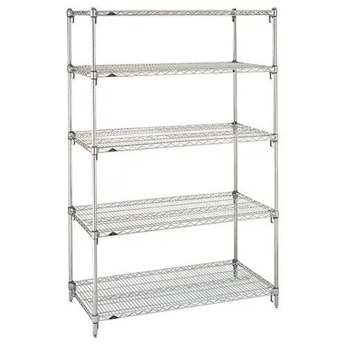 Metro 5A517C 24" x 24" x 74" Chrome Wire Shelving Unit with 5 Super Adjustable&trade; Wire Shelves