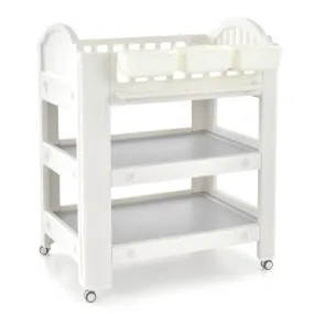 Mobile Diaper Changing Station with Storage Shelves and Bins