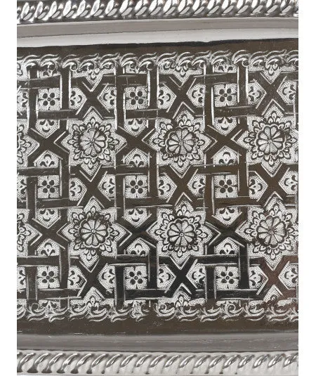 Moroccan Tea Tray - Rectangular - Tiles - Medium Size