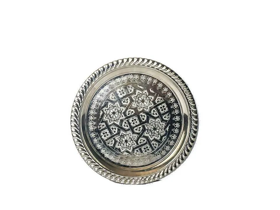 Moroccan Tea Tray - Round - Tiles - Small Size