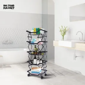 MULT-TIERS STACKABLE STORAGE CART WITH WHEELS