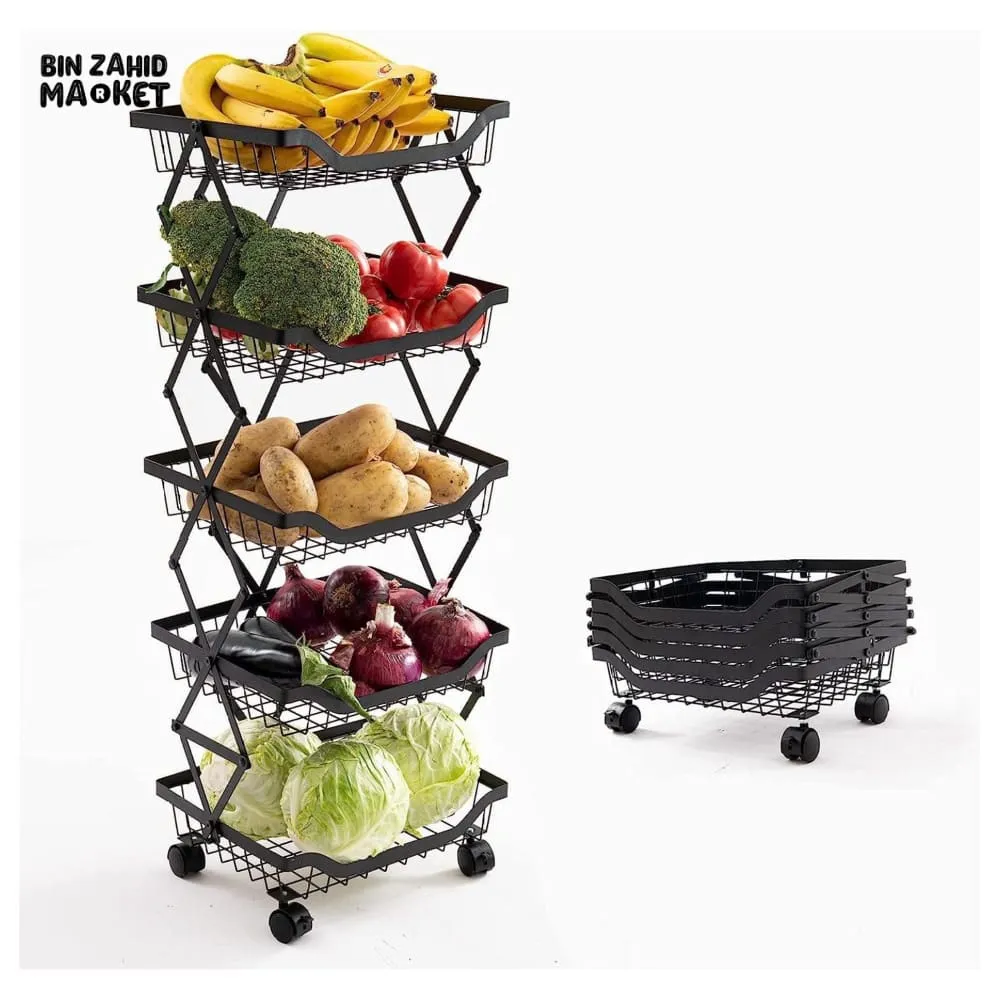 MULT-TIERS STACKABLE STORAGE CART WITH WHEELS