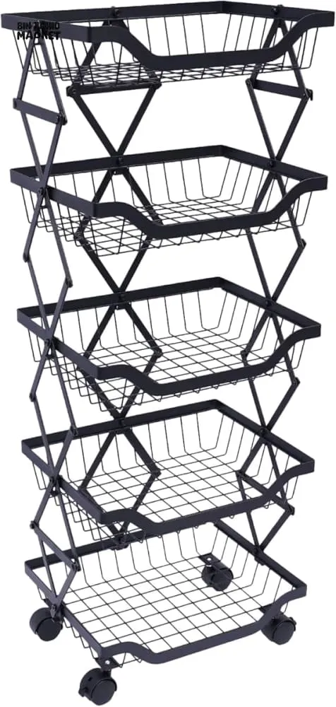 MULT-TIERS STACKABLE STORAGE CART WITH WHEELS