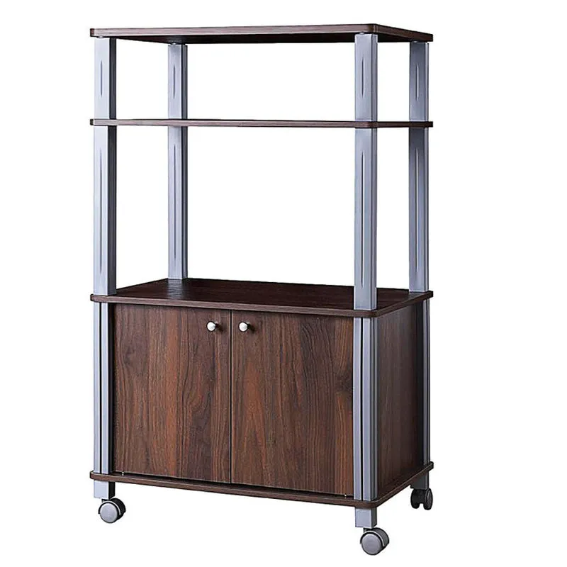 Multifunctional Rolling Kitchen Baker’S Rack with 2-Tier Shelf and Cabinet