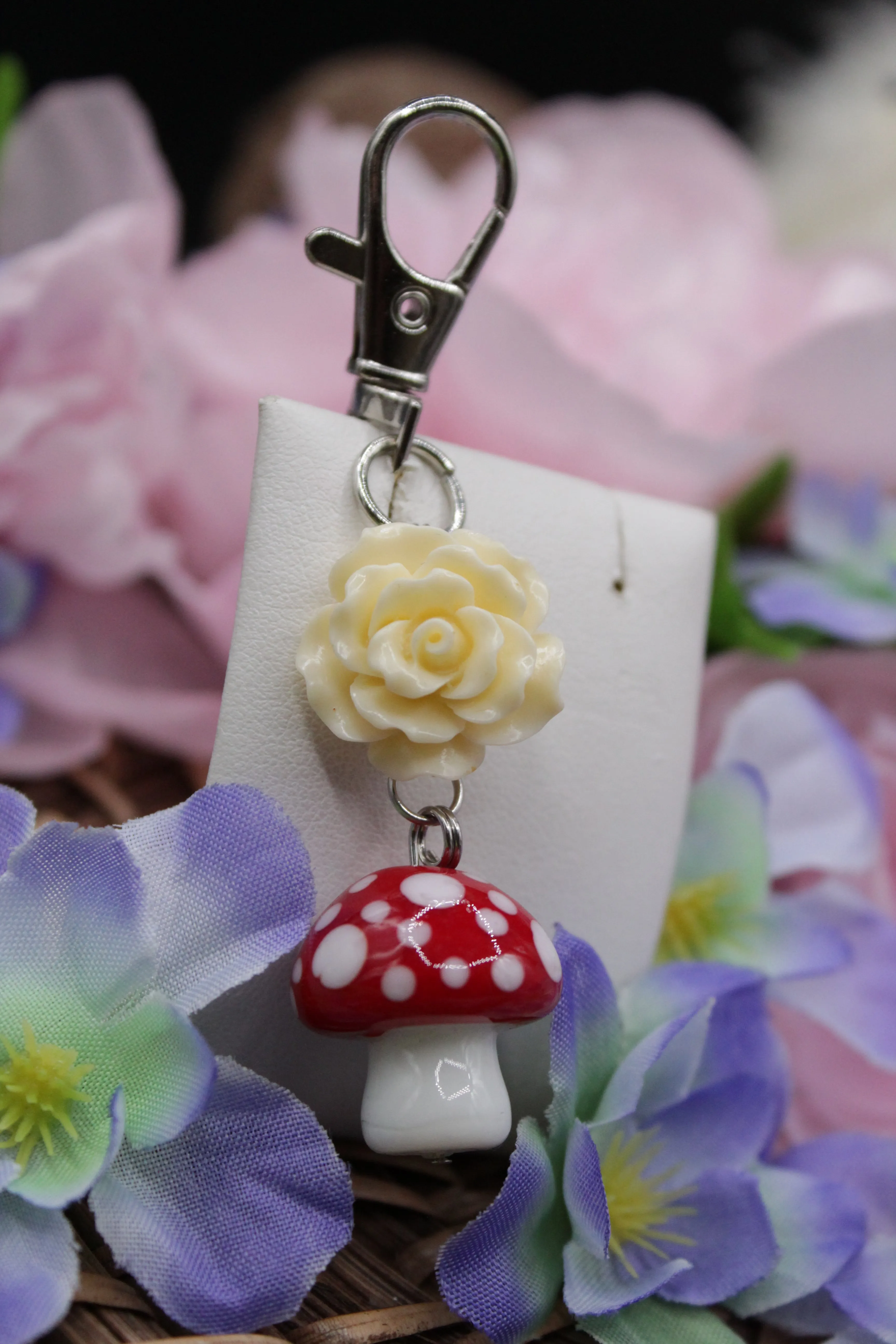 Mushroom/flower keychain