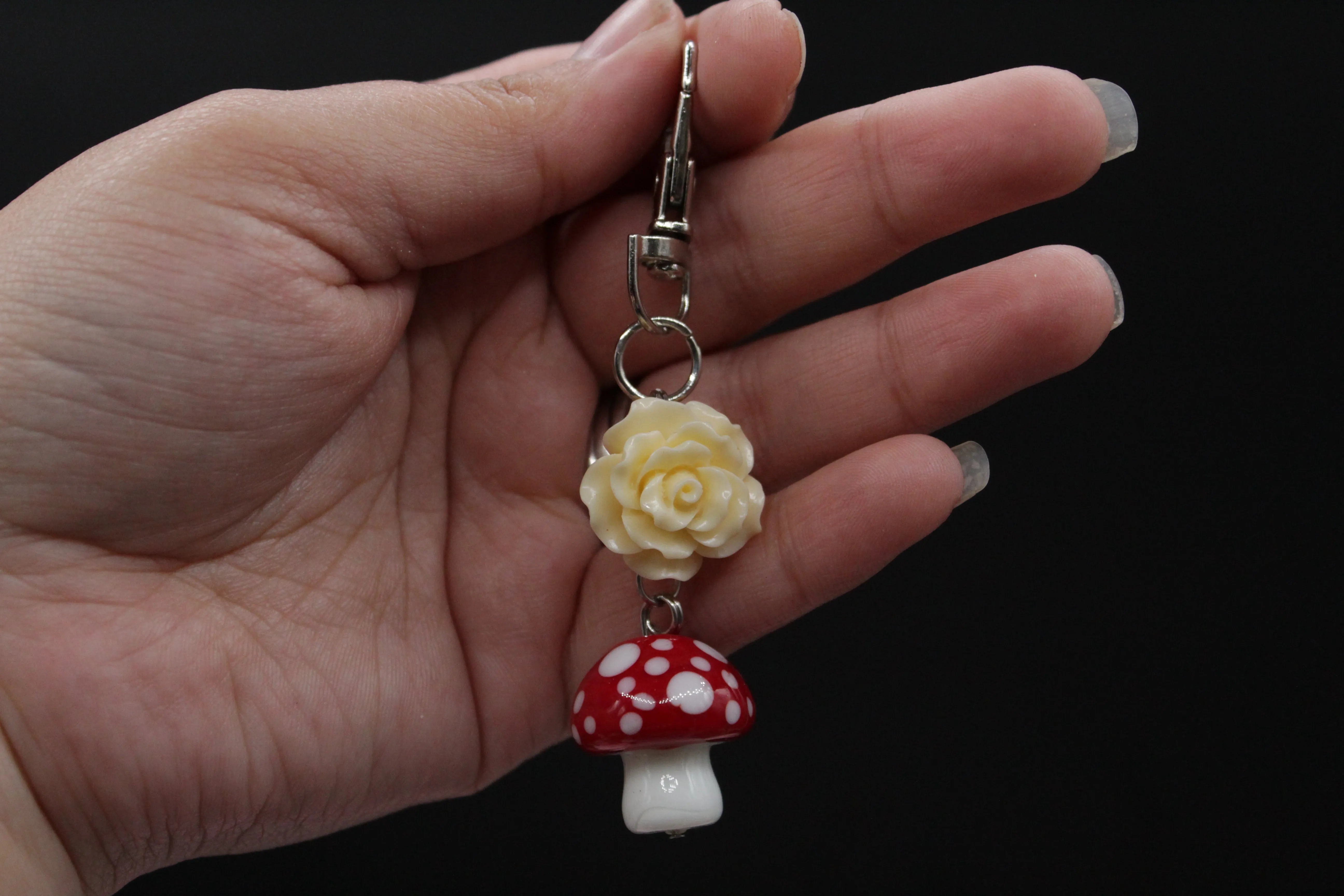 Mushroom/flower keychain