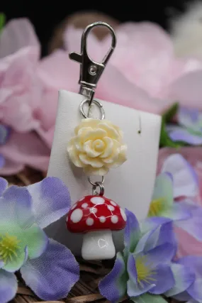 Mushroom/flower keychain