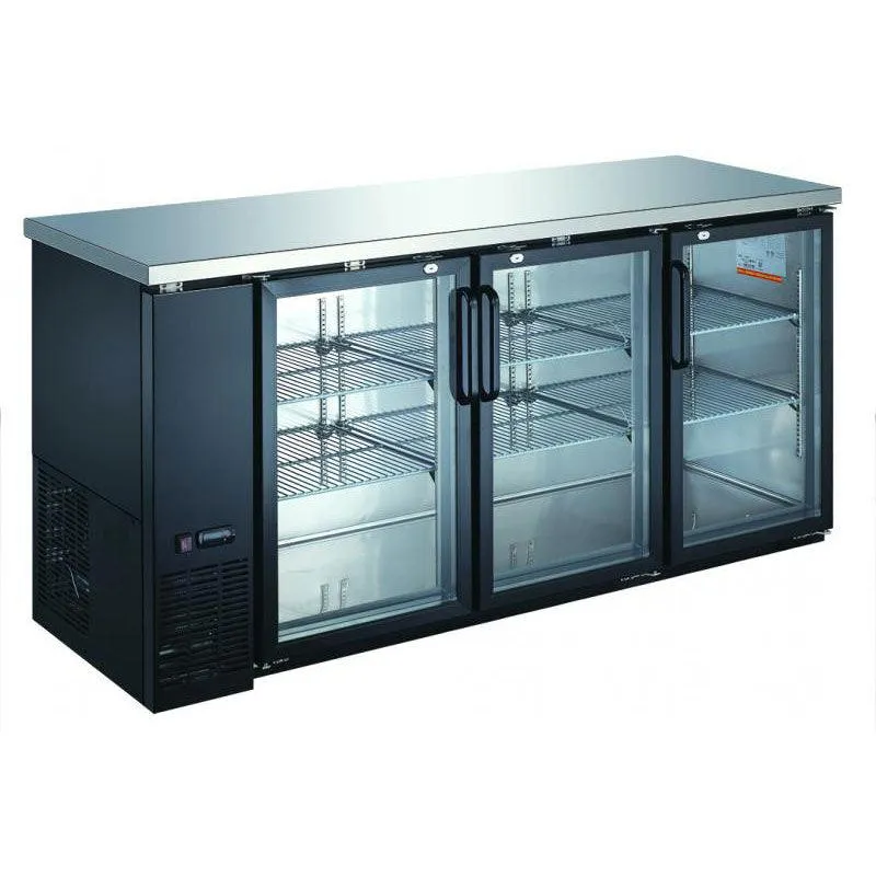 Nella 73” Glass 3-Door Back Bar Cooler