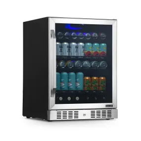 Newair® 177-Can Built-In or Freestanding Stainless Steel Beverage Fridge - 24"