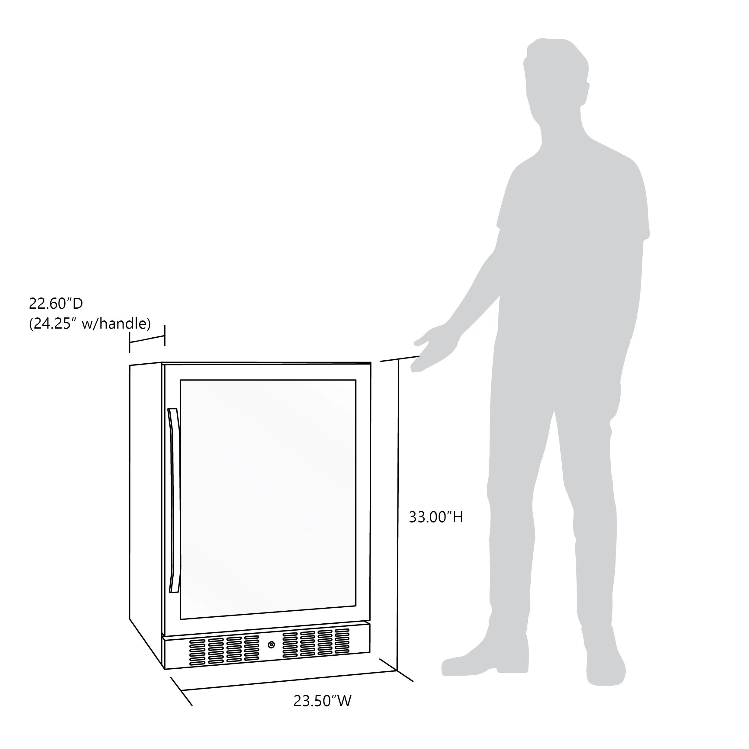 Newair 24” Built-in 177 Can Beverage Fridge in Stainless Steel
