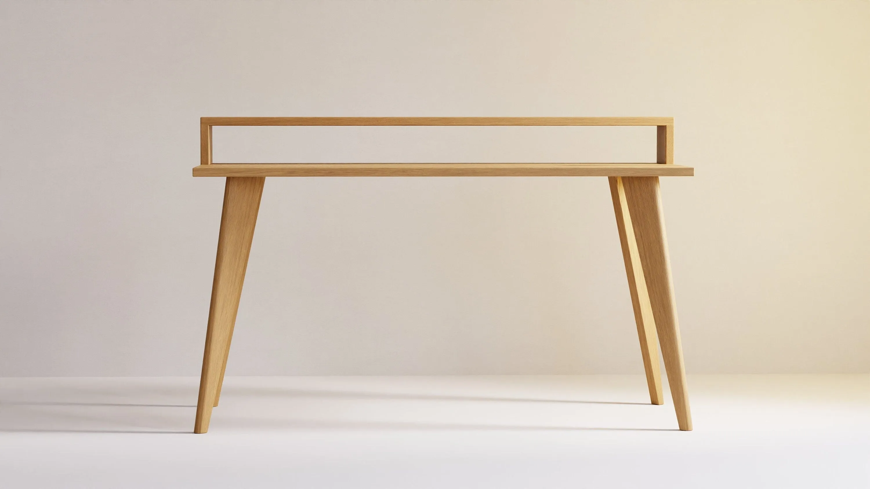 Oak Desk with Monitor Stand, Solid wood, Customisable, WILD OAK collection