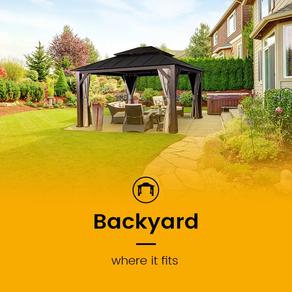 OLILAWN 8' x 5' Grill Gazebo, BBQ Gazebo Canopy for Outdoor Grill, Booarbecue Canopy
