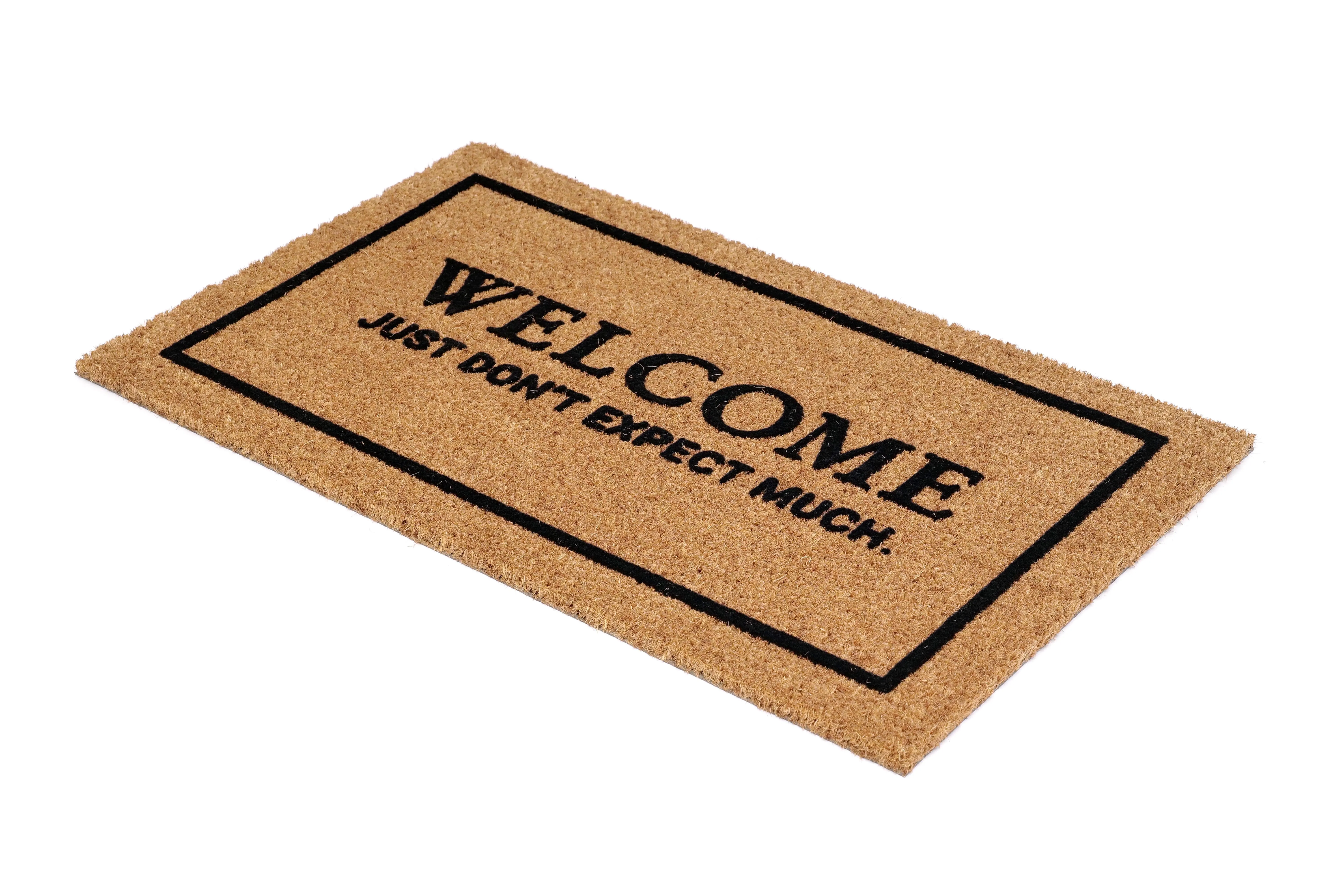 OnlyMat Just Don't Expect Much Funny Slogan Natural Coir Door Mat