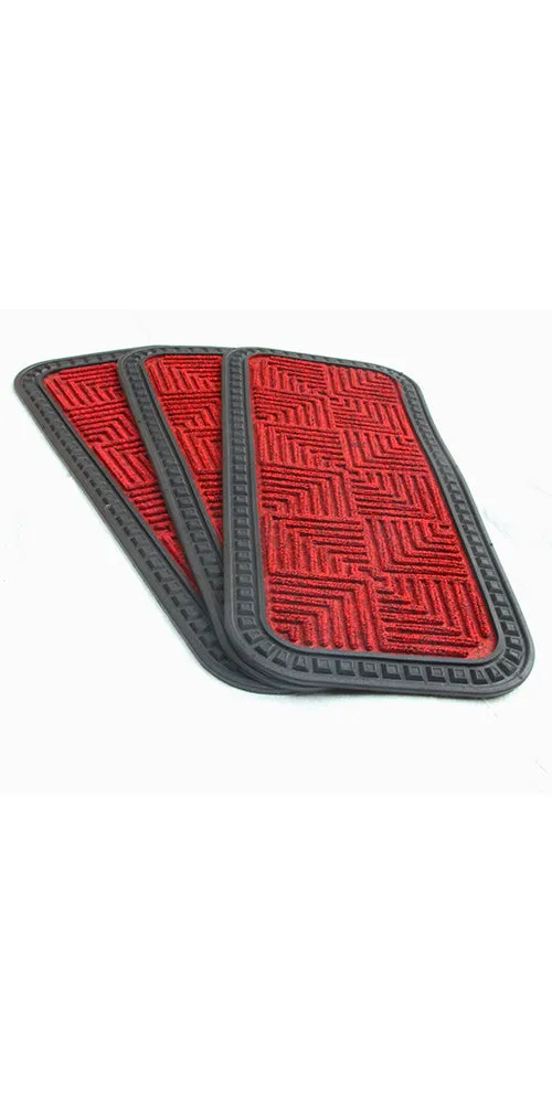 OnlyMat Stylish Red Anti-Slip 25cmx60cm Step Stair Mats with Anti-Slip Backing