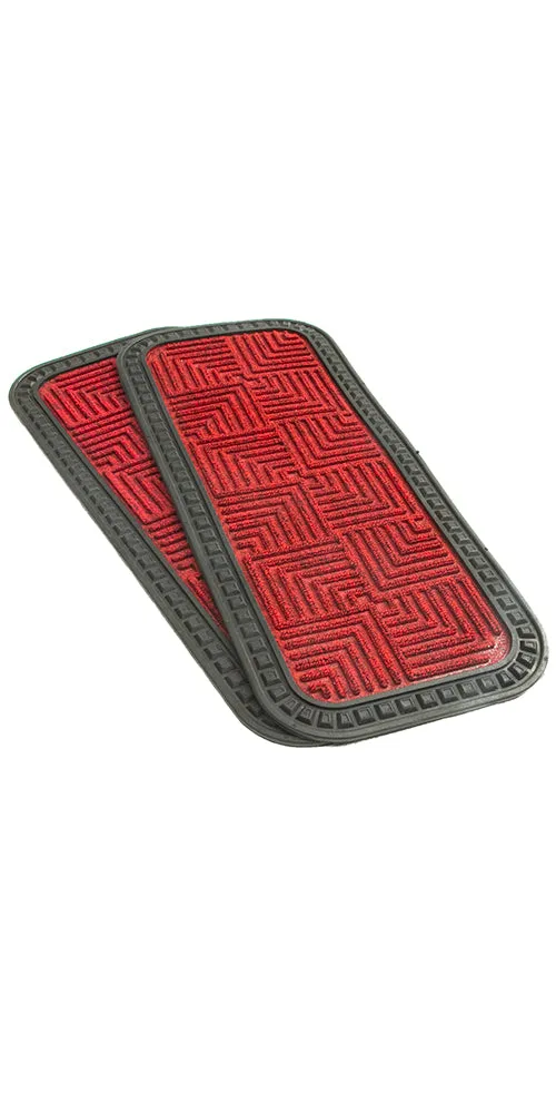 OnlyMat Stylish Red Anti-Slip 25cmx60cm Step Stair Mats with Anti-Slip Backing