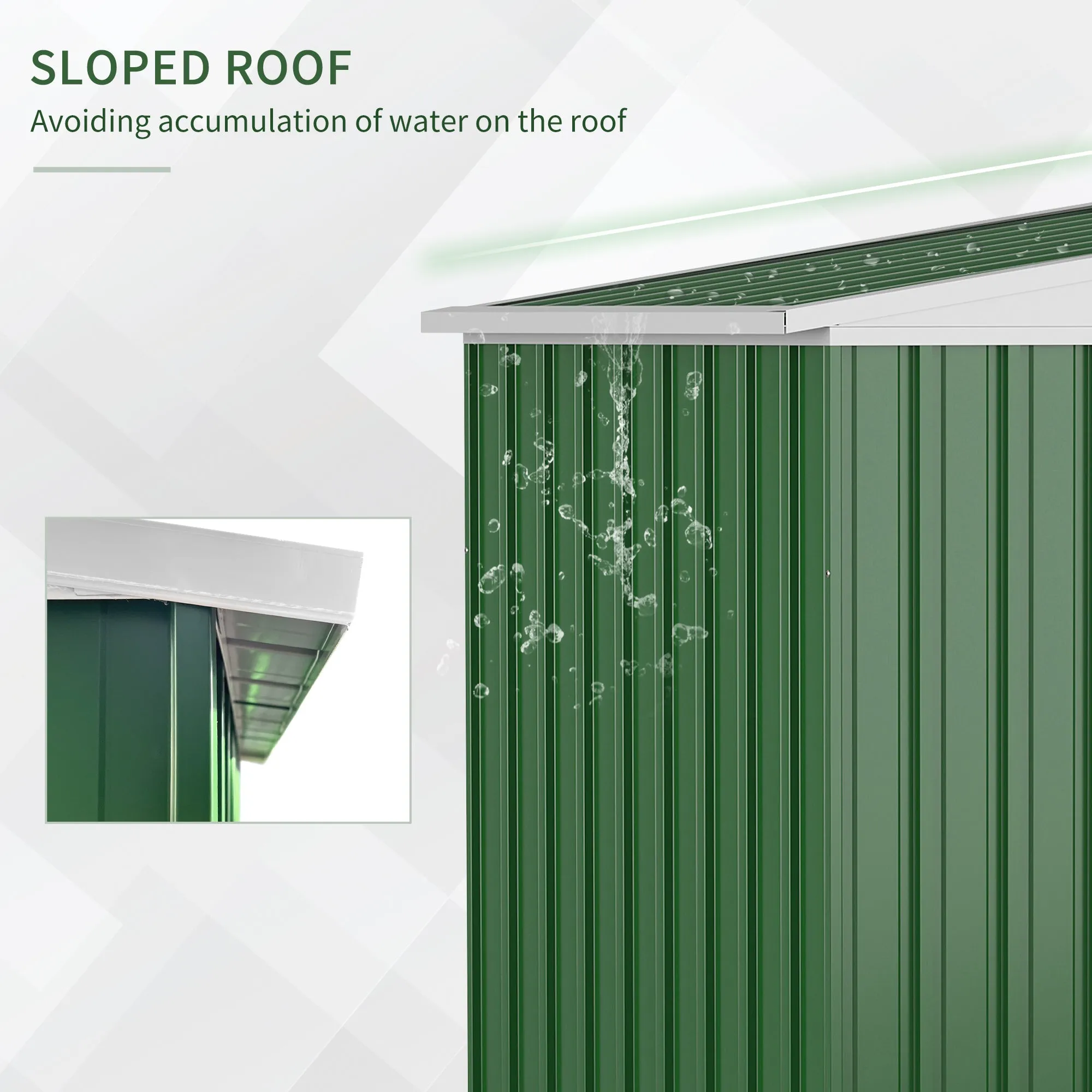 Outsunny Outdoor Garden Storage Shed Metal Tool Storage Box for Backyard Green