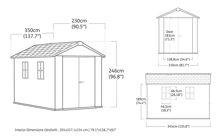 PRE ORDER: DEC.  -  Keter Newton Plus Shed 7.5x11 (3.4m)