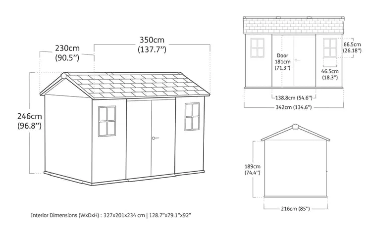 PRE ORDER: DEC.  -  Keter Newton Plus Shed 7.5x11 (3.4m)