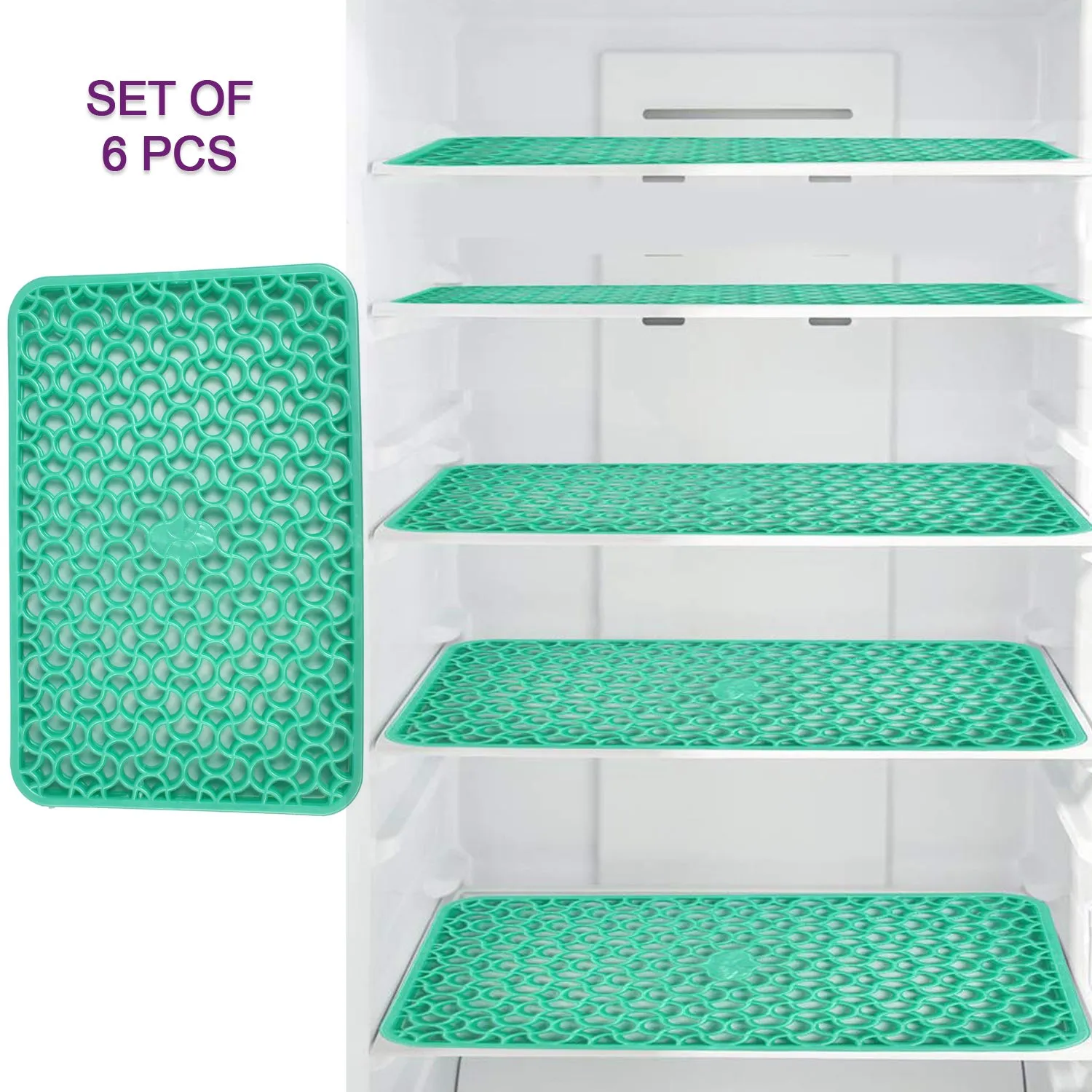 PVC Refrigerator Drawer Mats - Set of 6