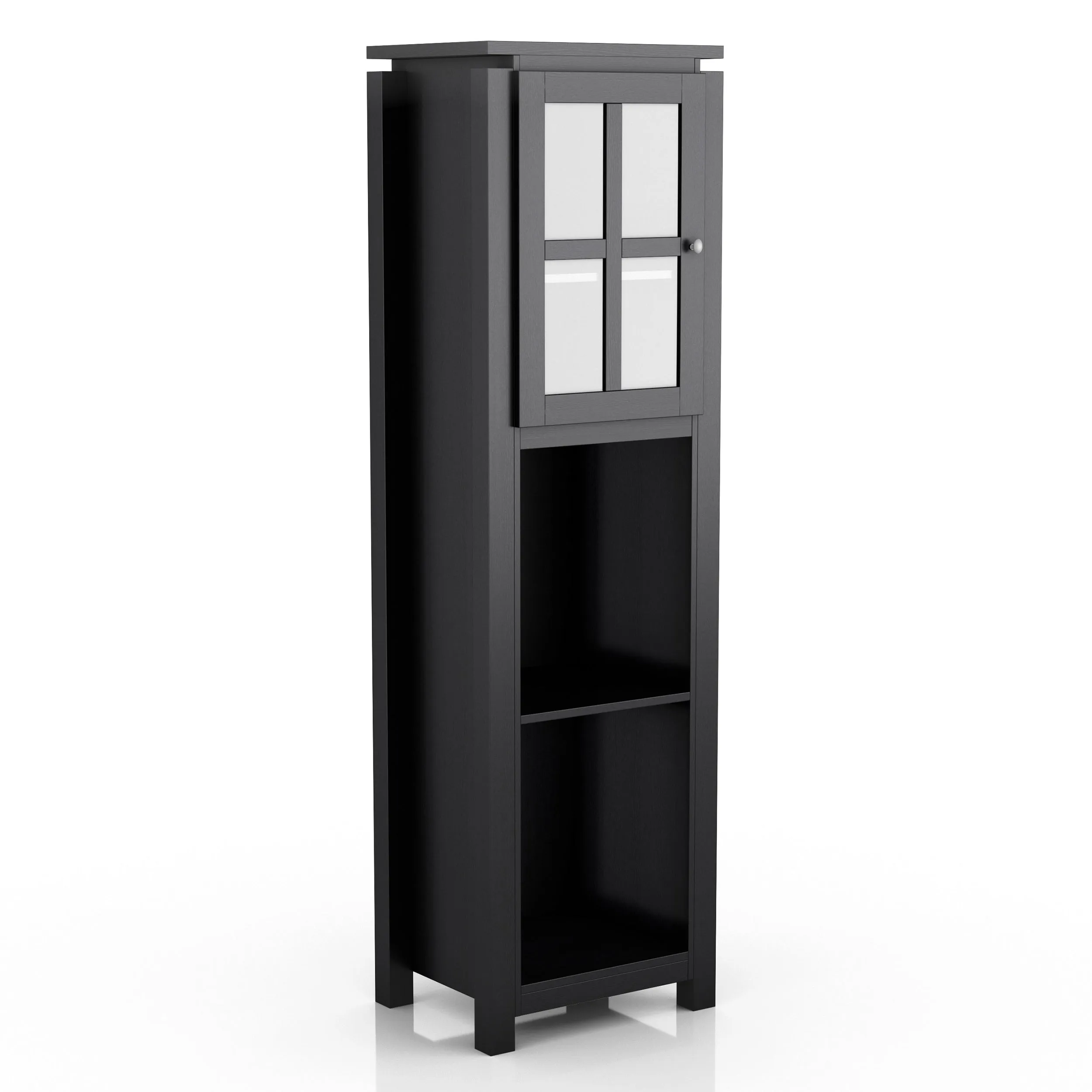 Reid Black & Cement-like Farmhouse Mobile 10-bottle Wine Rack Bar Set