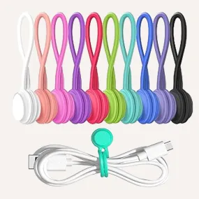 Reusable Silicone Magnetic Cable Ties for Organizing Home and Office Spaces