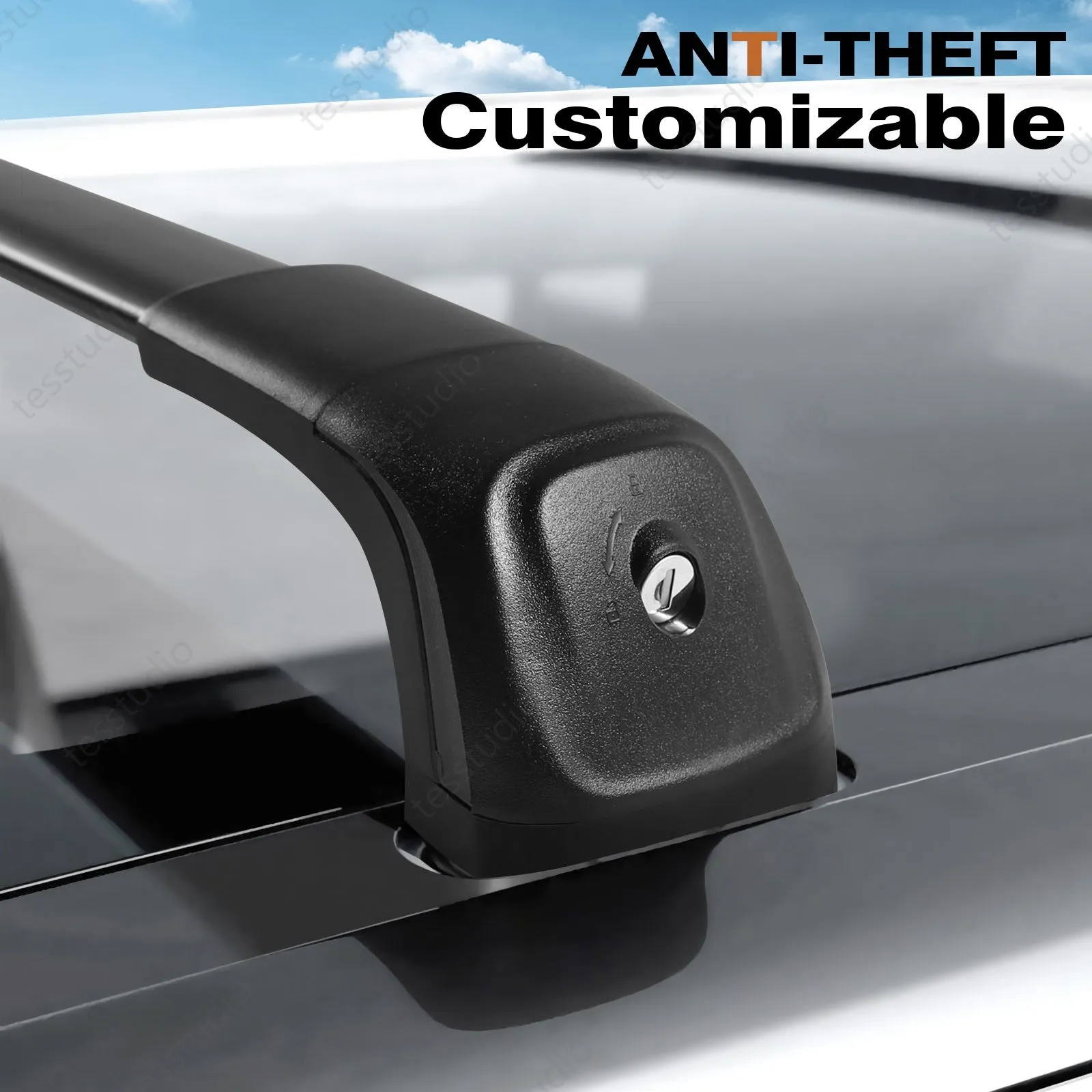 Rivian R1S/R1T Lockable Roof Rack Cross Bars Rails Crossbars Cargo Rooftop Carrier Tesstudio®