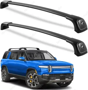 Rivian R1S/R1T Lockable Roof Rack Cross Bars Rails Crossbars Cargo Rooftop Carrier Tesstudio®