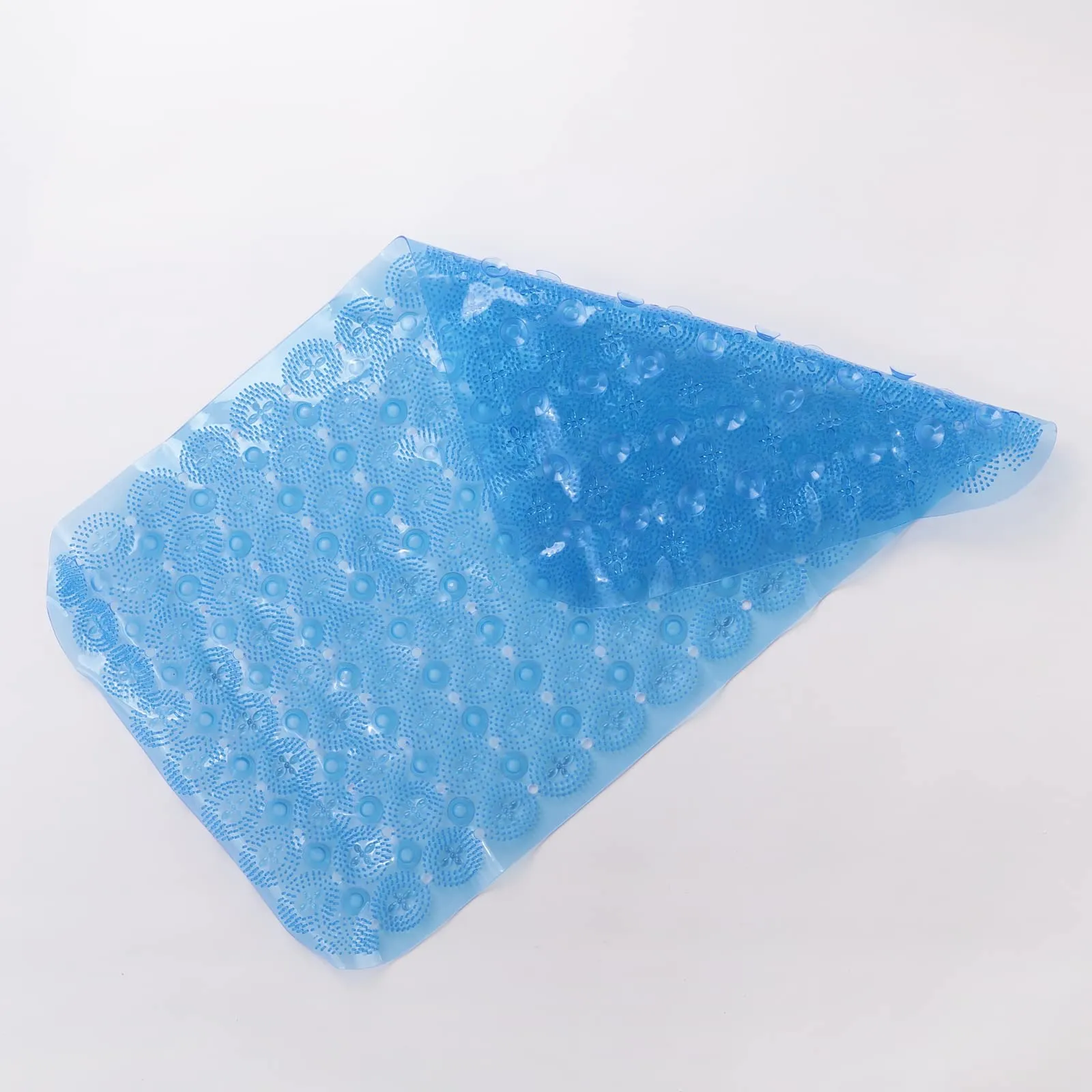 Savya Home Anti Skid Bath Mat for Bathroom, Mat for Kitchen, Mat for Shower area, Bathtub Mats|PVC Bath Mat with Suction Cup, Machine Washable Floor Mat (67x37 cm) (Light Blue)