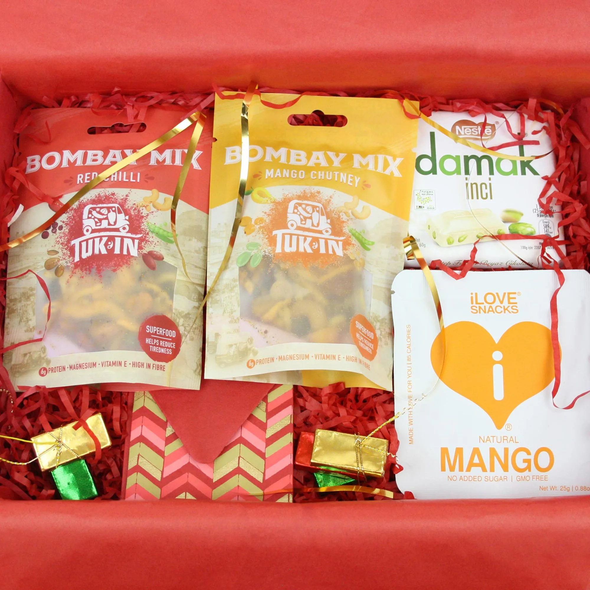 Set of 4 Rangoli Gota Diya Tea Light Candles & Diwali Snacks Gift Hamper