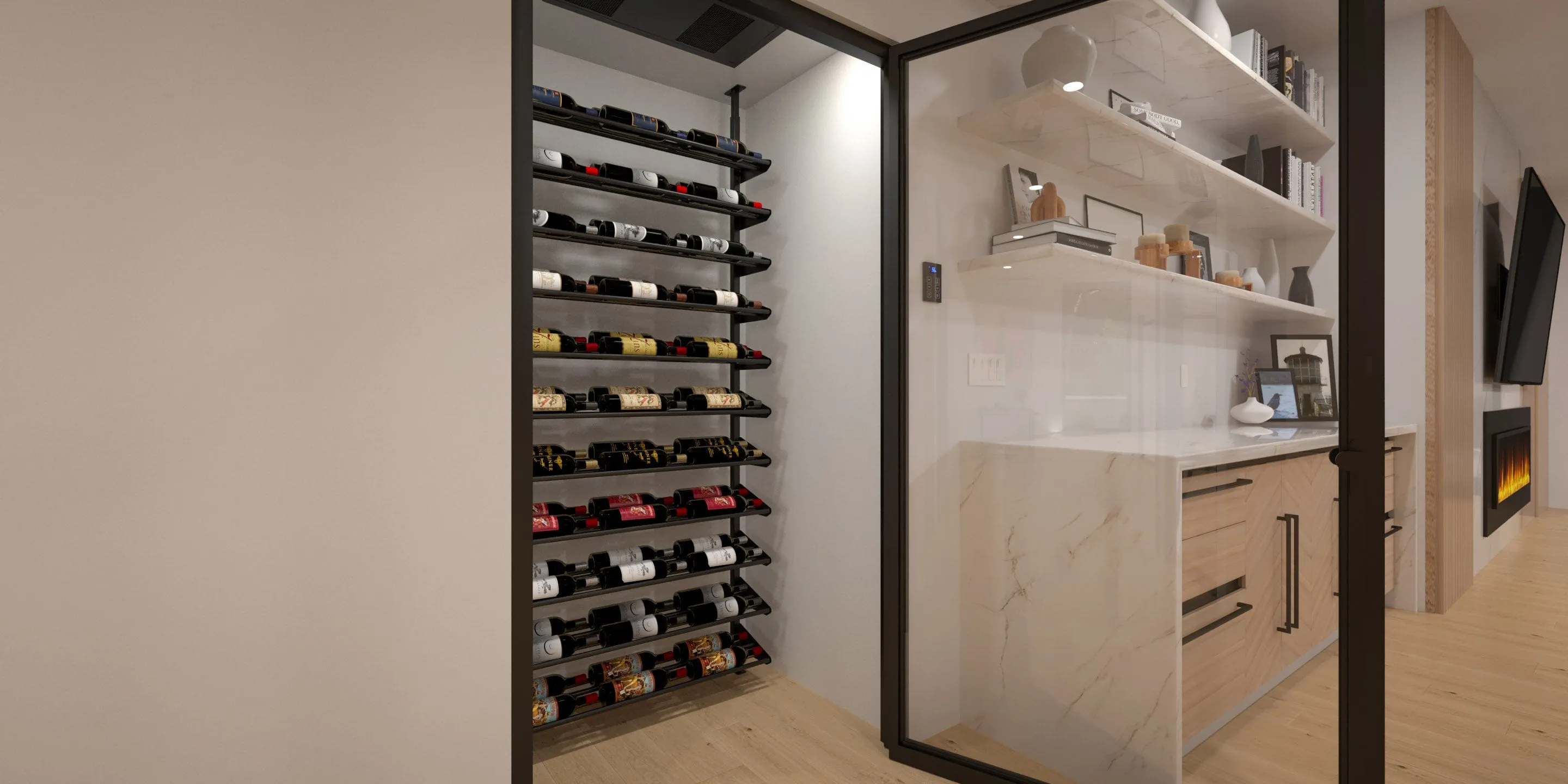 Showcase Standard Cascade Wine Rack Display Kit (66-99 Bottles)