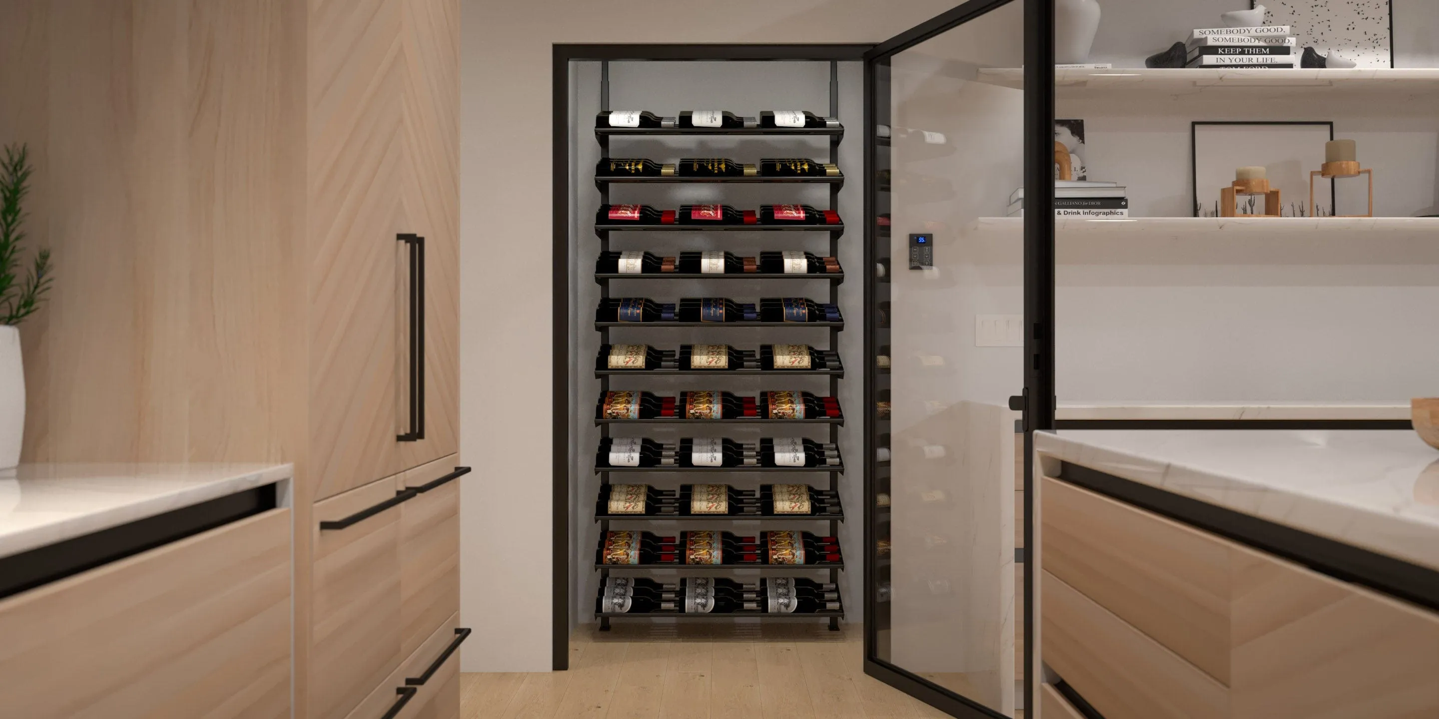 Showcase Standard Cascade Wine Rack Display Kit (66-99 Bottles)
