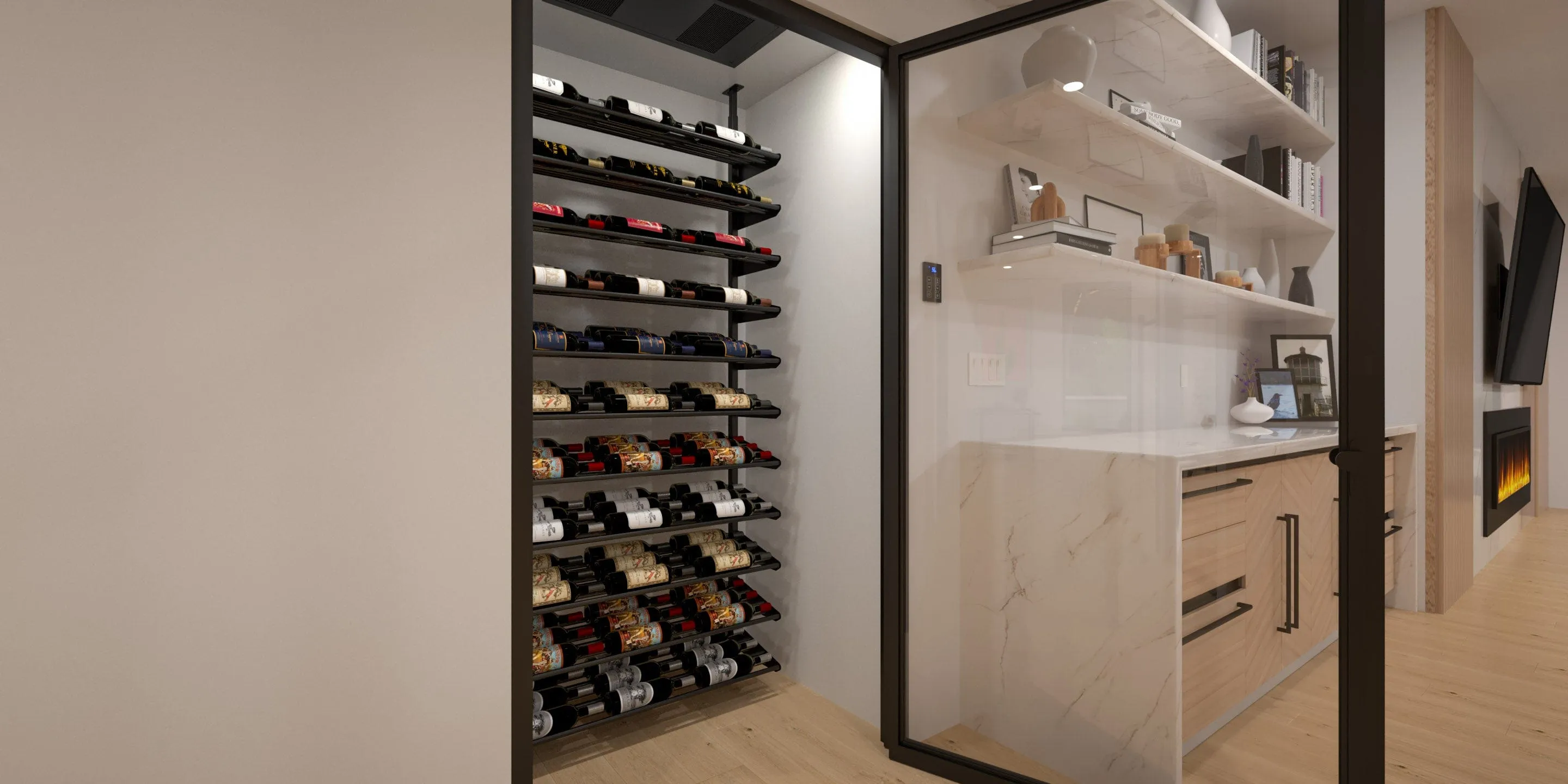 Showcase Standard Cascade Wine Rack Display Kit (66-99 Bottles)