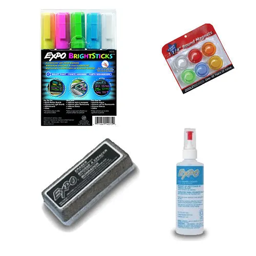 Silver Trim Metal Frame 11x14 Magnetic Black Wet Erase Marker Board | Porcelain on Steel