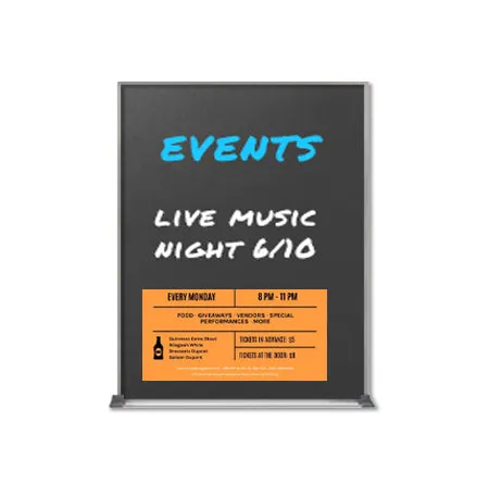 Silver Trim Metal Frame 11x14 Magnetic Black Wet Erase Marker Board | Porcelain on Steel