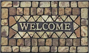 Simple Spaces DM-183006 Door Mat, 30 in L, 18 in W, Flocking Pattern, Polyester Surface :EA: QUANTITY: 1