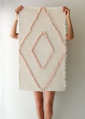 Soft Shaggy Pink/Cream Small Rug
