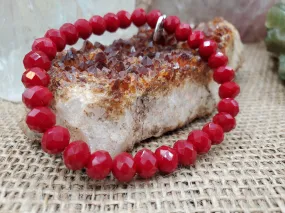 Solid red glass bracelet