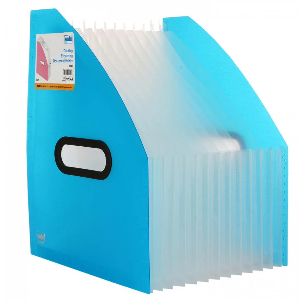 Solo Desktop Expanding Document Holder Frosted Blue A4 FS 401