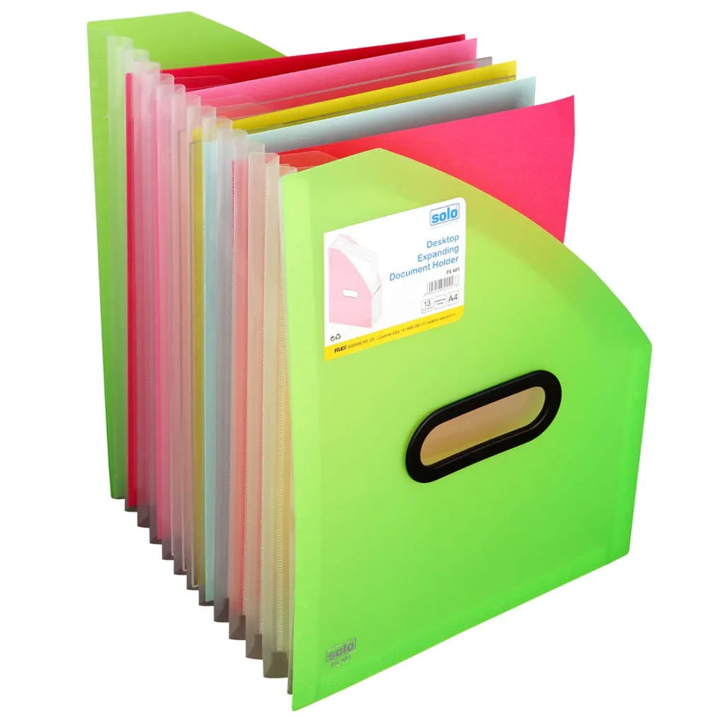 Solo Desktop Expanding Document Holder Frosted Green A4 FS 401