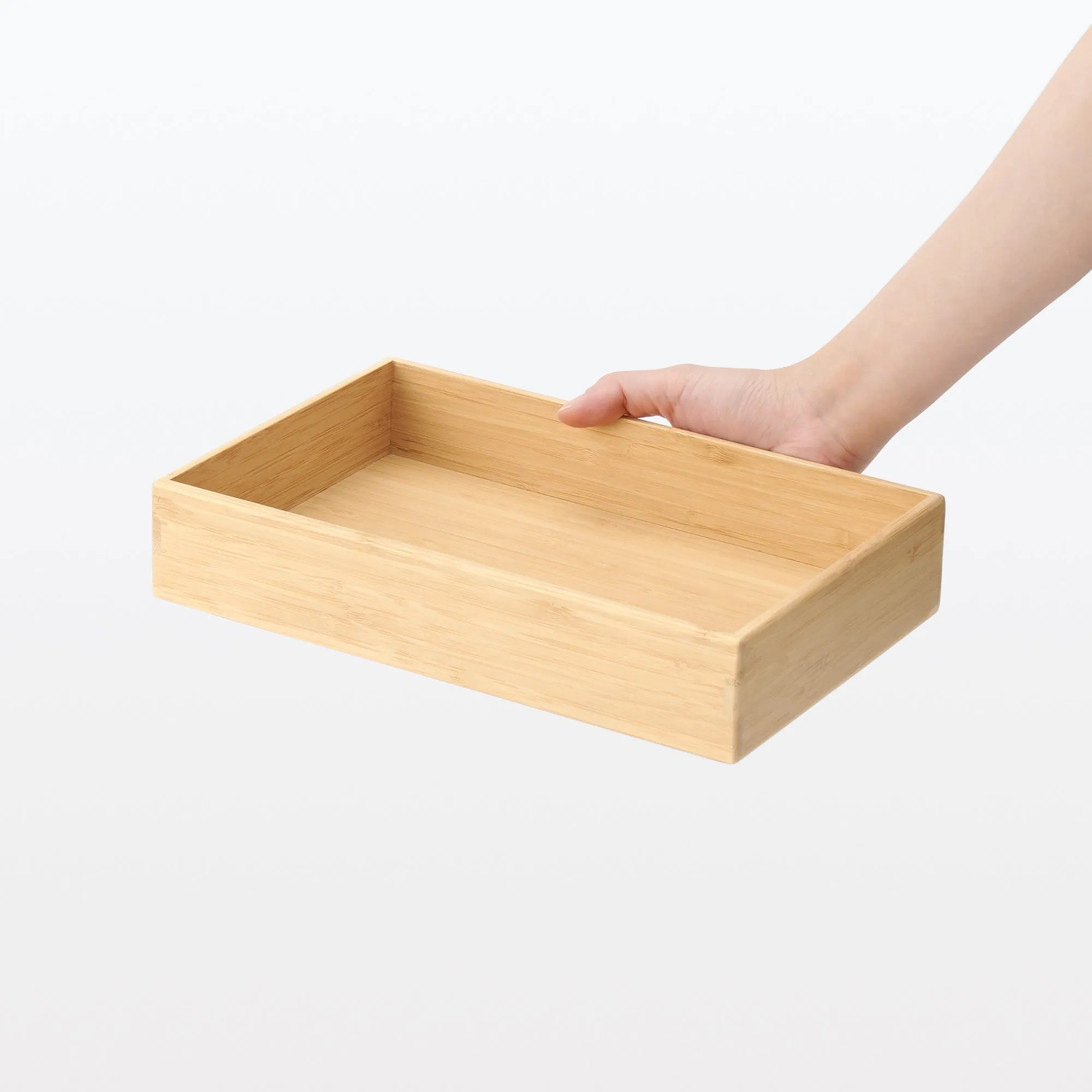 Stackable Bamboo Organizer Box - Medium W6.7 x D10.2 x H2.2"
